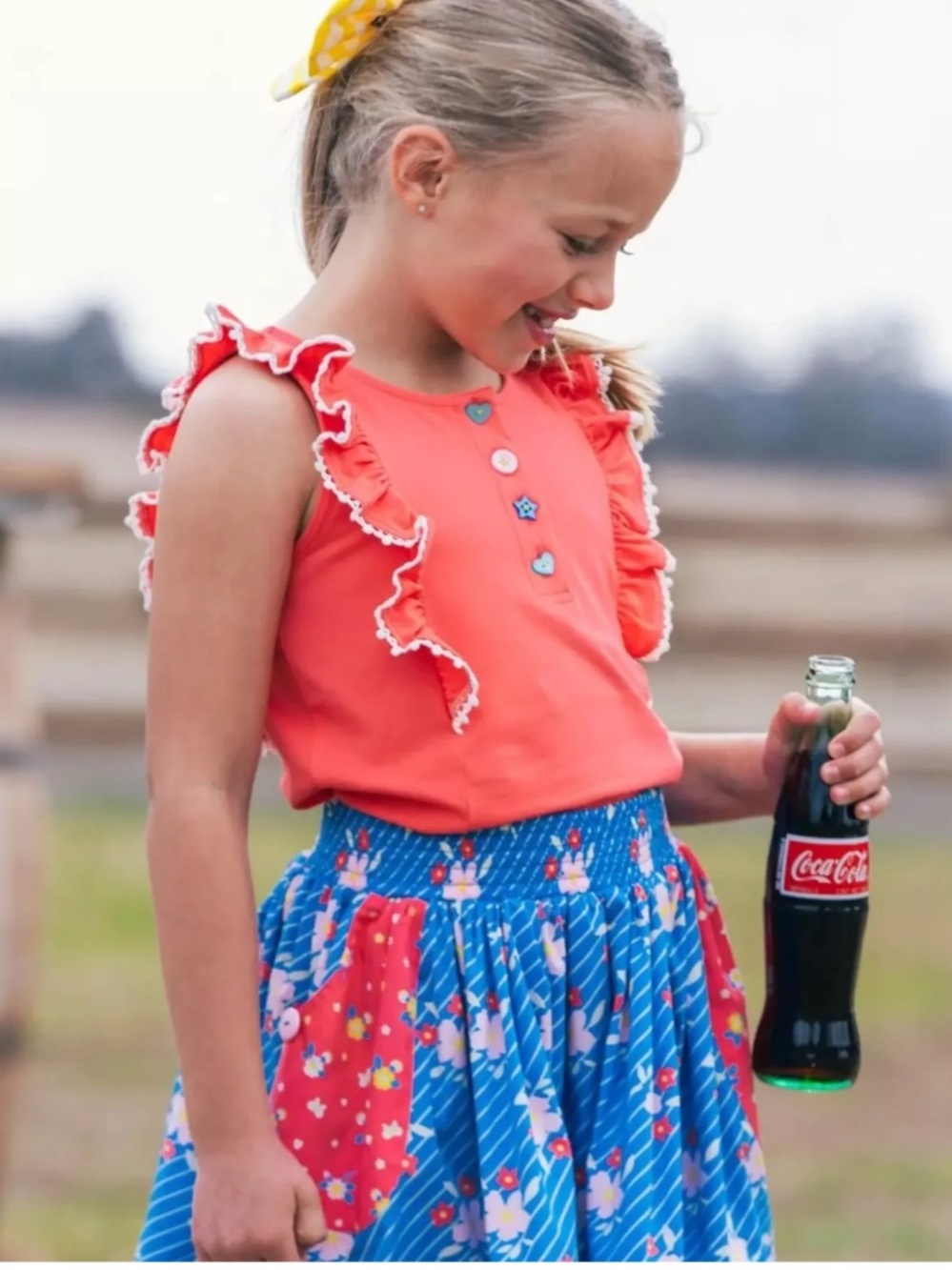 Girls 8 Wildflowers Matching set - Top & matching skirt like new!
